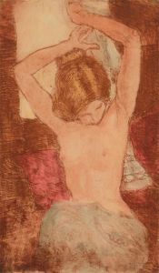 Ronald Olley (b.1923) - Signed c. 2000 Etching, Female Nude in an Interior