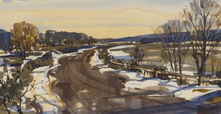 Clifford H. Thompson (1926-2017) - Mid 20th Century Watercolour, Winter River