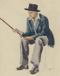 Clifford H. Thompson (1926-2017) - Mid 20th Century Watercolour, Fishing Man