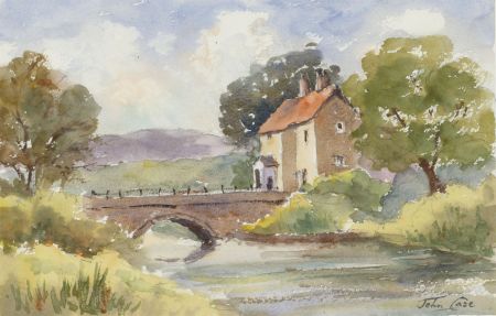 John A. Case - 20th Century Watercolour, Rural River Landscape
