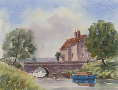 John A. Case - 20th Century Watercolour, Canal Scene