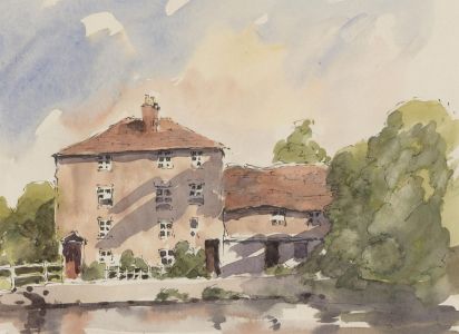 John A. Case - 20th Century Watercolour, Rural Canal House