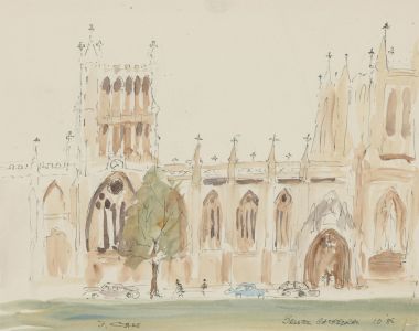 John A. Case - 1985 Pen and Ink Drawing, Bristol Cathedral