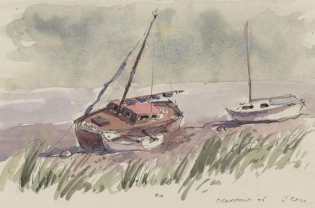 John A. Case - Set of Two 1995 Watercolours, The Wye, Chepstow