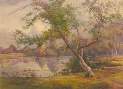 Frederick Dove Ogilvie (1850-1921) - 1889 Watercolour, River Landscape