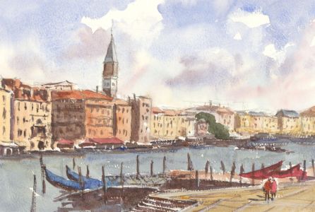 John A. Case - Contemporary Watercolour, Venice, Italy