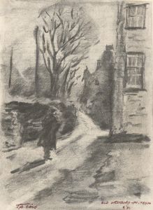 John A. Case - Three 1985 Charcoal Drawings, Country Lanes