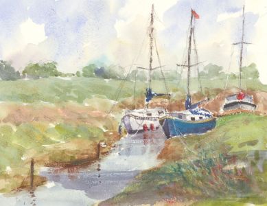 John A. Case - 20th Century Watercolour, Sailing Boats