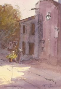 John A. Case - Signed Contemporary Watercolour, Street Scene Study