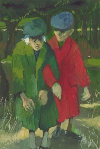 John Cherrington (1931-2015) - 20th Century Oil, Two Figures in The Woods