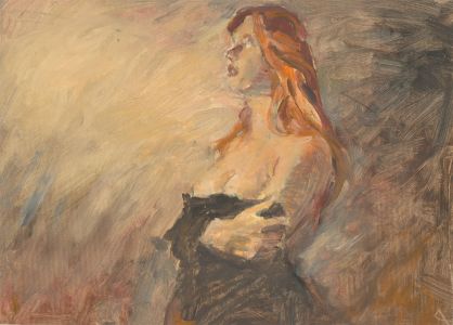 Ronald Olley (b.1923) - c. 2000 Oil, Standing Woman