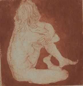 Ronald Olley (b.1923) - c. 2000 Etching, Relaxed Female Nude III