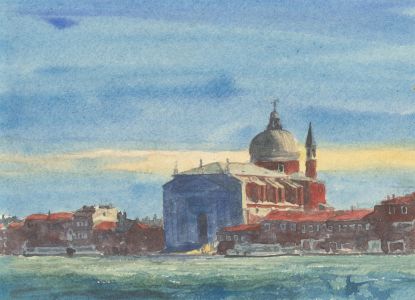 Ronald Olley (b.1923) - c. 2000 Watercolour, Il Redentore from the Water