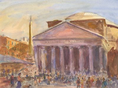 Ronald Olley (b.1923) - Fine c. 2000 Watercolour, Pantheon III