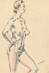 Albert Wainwright (1898-1943) - 1941 Pen and Ink Drawing, Side Profile Portrait