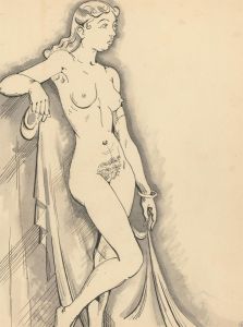 Albert Wainwright (1898-1943) - Mid 20th Century Pen Drawing, Lady With Cloth
