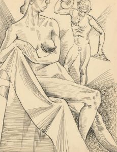 Albert Wainwright (1898-1943) - Mid 20th Century Pen Drawing, Greek Statues
