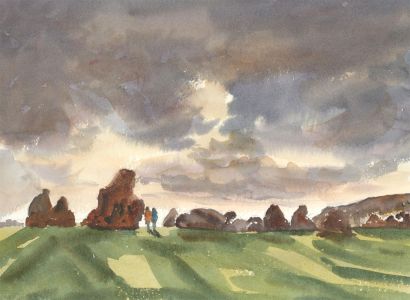 John A. Case - Contemporary Watercolour, Castlerigg Stone Circle