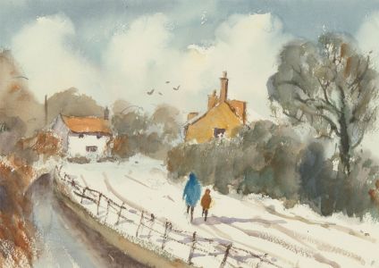 John A. Case - Set of Two Contemporary Watercolours, Winter Landscapes