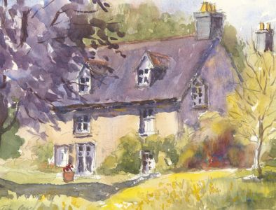 John A. Case - A Pair of Contemporary Watercolours, Cottage Scene/Landscape