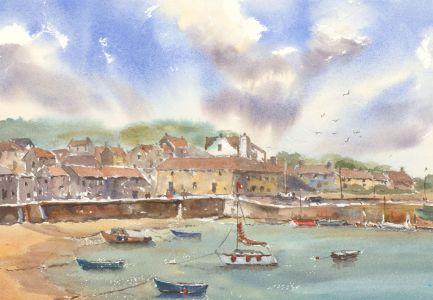 John A. Case - Signed Contemporary Watercolour, Coastal View
