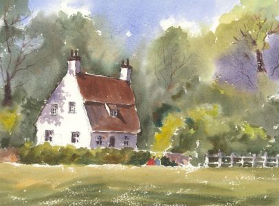 John A. Case - Contemporary Watercolour, Cottage Garden View