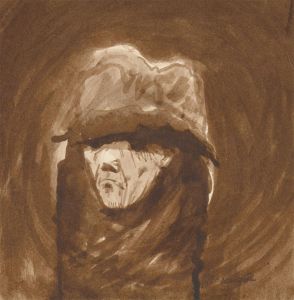 John Cherrington (1931-2015) - 1974 Pen and Ink Drawing, The Old Man