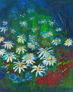 Edith Birkin (1927-2018) - 20th Century Acrylic, Spring Daisies