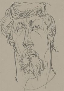 A. Mendes - 20th Century Charcoal Drawing, Study of a Gentleman