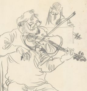A. Mendes - 20th Century Graphite Drawing, The Soloist