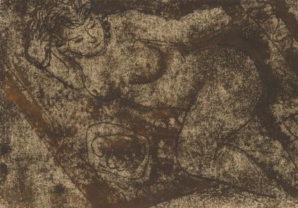 Zygmunt Turkiewicz (1913-1973)  - Mid 20th Century Monotype, Nude with Fruit