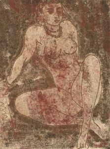 Zygmunt Turkiewicz (1913-1973)  - Mid 20th Century Monotype, Nude in Crimson