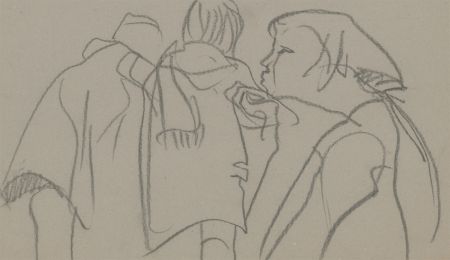 A. Mendes - Mid 20th Century Graphite Drawing, Figures