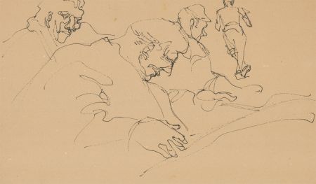 A Mendes - Three Mid 20th Century Pen Drawings, Figurative Studies