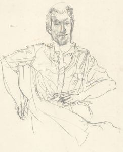 A. Mendes - Mid 20th Century Graphite Drawing, Seated gentleman