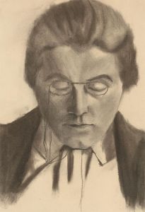 Amy F. Bridges - 1895 Charcoal Drawing, The Conductor