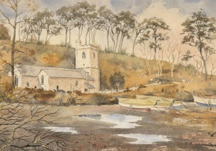 D. Forrow - Signed 20th Century Pen and Ink Drawing, St Just Church