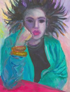 Edith Birkin (1927-2018) - 20th Century Acrylic, Vivid Portrait