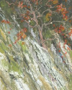 Audrey Reddy - Contemporary Pastel, Cliffside Tree