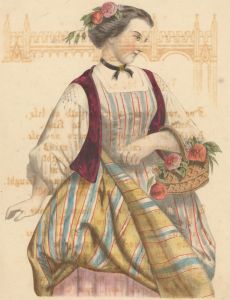 Mid 19th Century Watercolour - Study of a Lady with Poem
