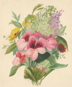 A.J. Gillies - 1874 Watercolour, Floral Bouquet