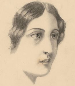 Early 20th Century Charcoal Drawing - A Young Lady