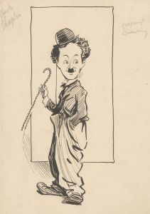 Mid 20th Century Pen and Ink Drawing - Charlie Chaplin