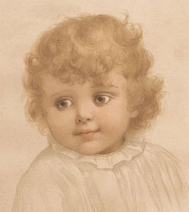 Fine Late 19th Century Watercolour - Portrait of an Infant I