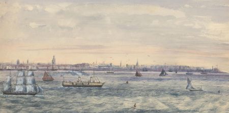 1879 Watercolour - View of Portsmouth Harbour
