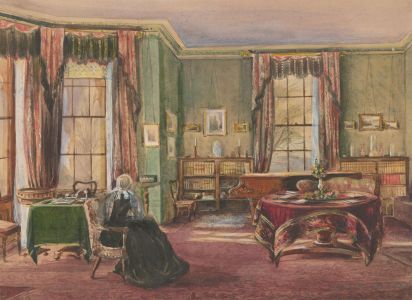 S.F.H - 1860 Watercolour, Victorian Interior