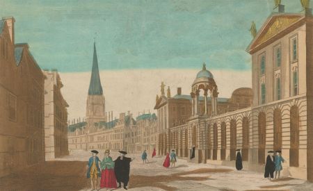 Lachaussee - Rare 18th Century Engraving, Queen's College, Oxford