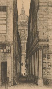 W. Melville - Early 20th Century Etching, St. Pauls, Canon Alley