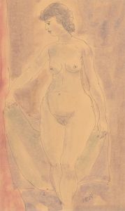 Arthur Kitching (1912-1981) - Signed 1978 Pen and Ink Drawing, Standing Nude