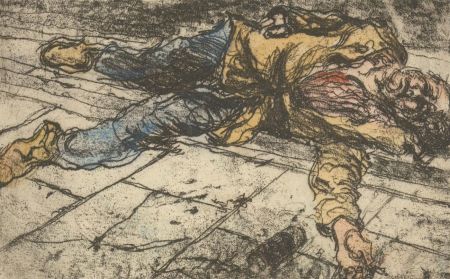 Ronald Olley (b.1923) - Signed c. 2000 Etching, The Collapse